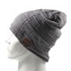 Picture of Grid Pattern Knitted Winter Warm Hat Cap Built-in Wireless Bluetooth Headphone & Microphone - Dark Grey