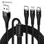 Picture of AMORUS 1.2m 3-in-1 Lightning 8 Pin + Micro USB + Type-C Charge Cable - Black